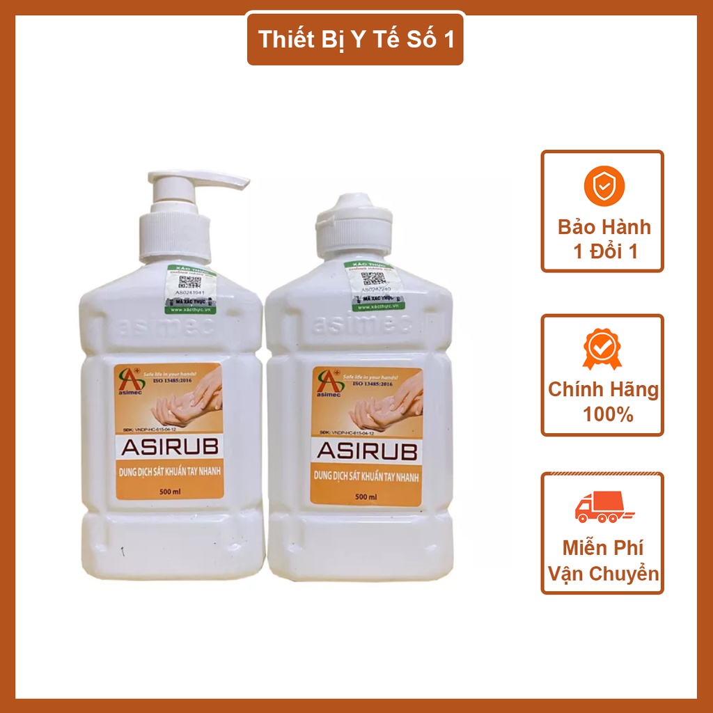 Nước rửa tay khô sát khuẩn, dung dịch sát khuẩn tay Asirub 500ml