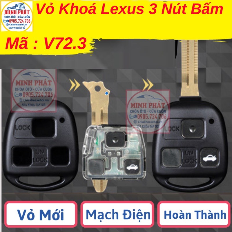 Vỏ Chìa Khoá Xe Lexus 3 Nút Bấm