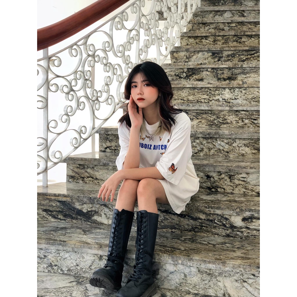 Áo thun tay lỡ form rộng SADBOIZ DREAMY BUTTERFLY Logo thêu mặt buồn phong cách Unisex T&A Store | BigBuy360 - bigbuy360.vn