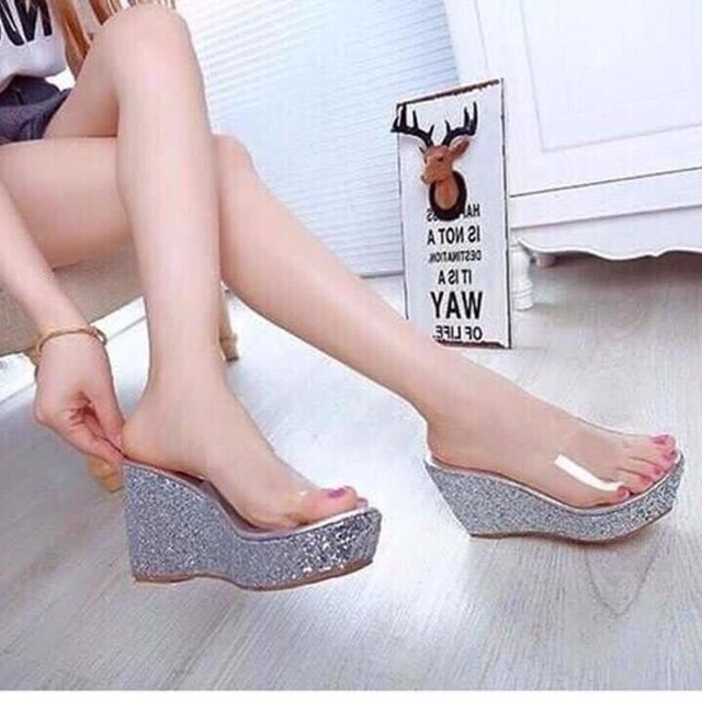 Dép đế xuồng quai trong đế kim tuyến siêu hot