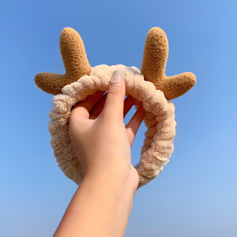 Băng đô rửa mặt NOVSET bờm cài tóc turban dễ thương cute tuần lộc