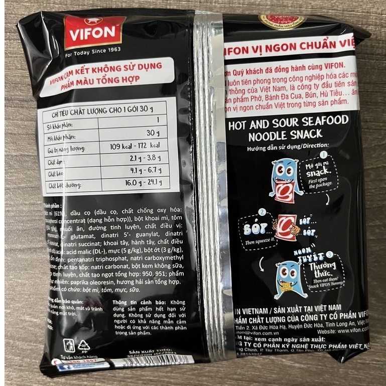 Snack mì tôm vị hải sản chua cay 30g Vifon