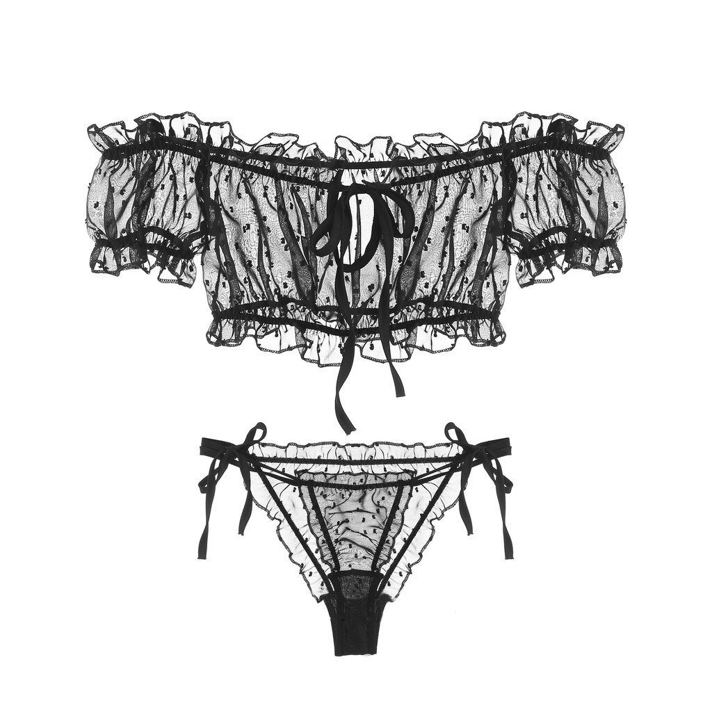 Bộ đồ lót chấm bi xuyên thấu gợi cảm dành cho nữ | BigBuy360 - bigbuy360.vn