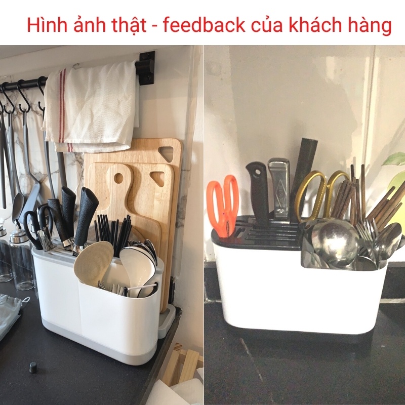 Giá hộp để dao thớt đũa đa năng chất liệu inox và nhựa