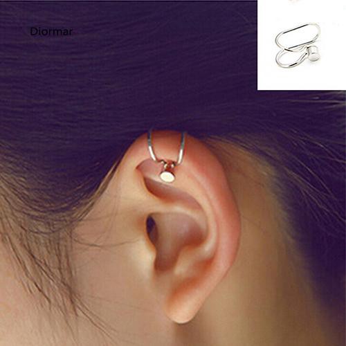 Khuyên kẹp vành tai đính đá hình trăng sao xinh xắn dành cho nữ
