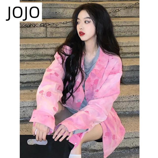 Áo Khoác Denim Dáng Rộng Thời Trang Retro Cá Tính Cho Nữ
