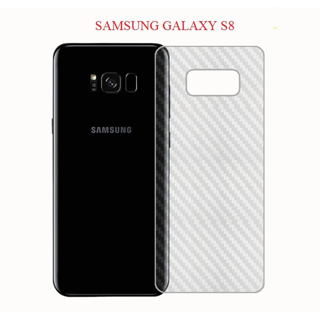 Miếng dán Full mặt sau Galaxy S8 vân Carbon