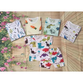 Bộ cotton sợi tre vải quảng châu cho bé từ 0-24 tháng