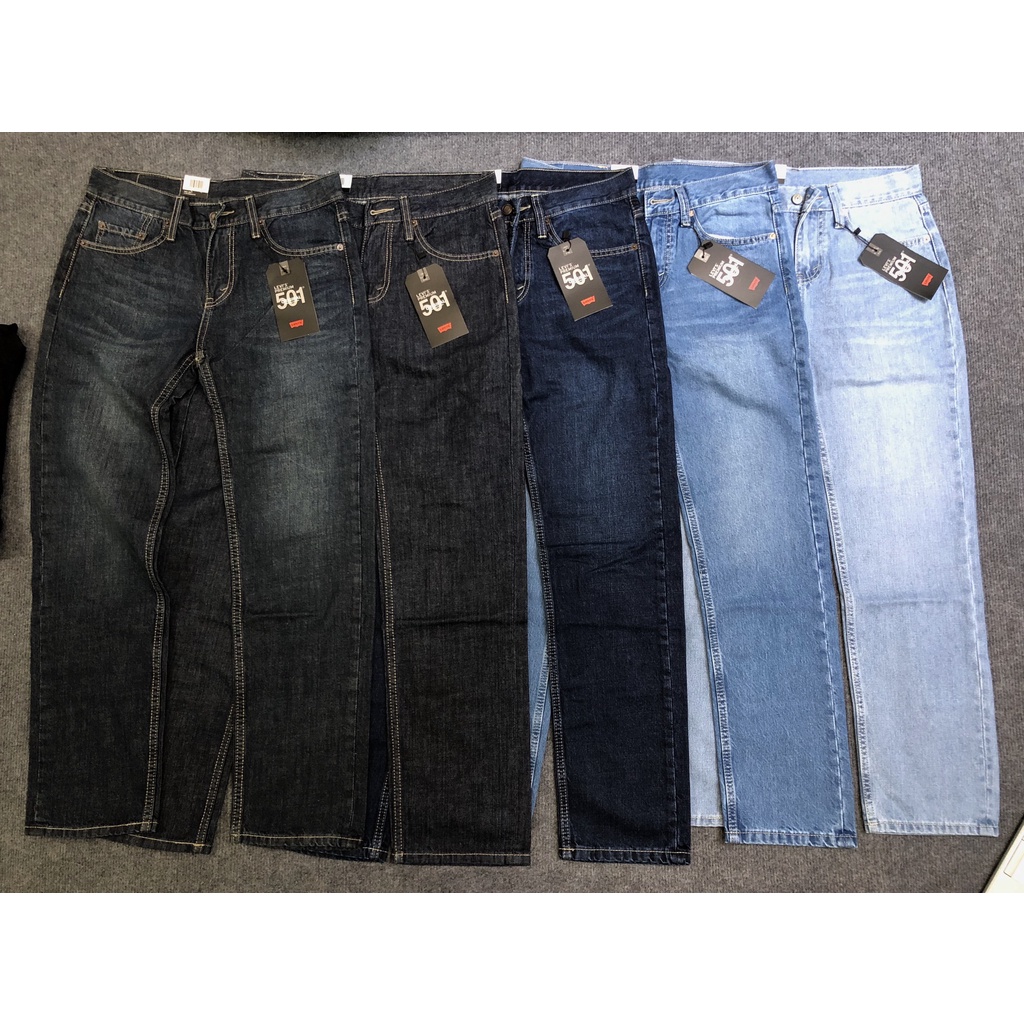 Quần jean dài nam ống suông Lv 501 (Form suông,chất vải ko co dãn,ống quần 20cm) 5 màu | BigBuy360 - bigbuy360.vn