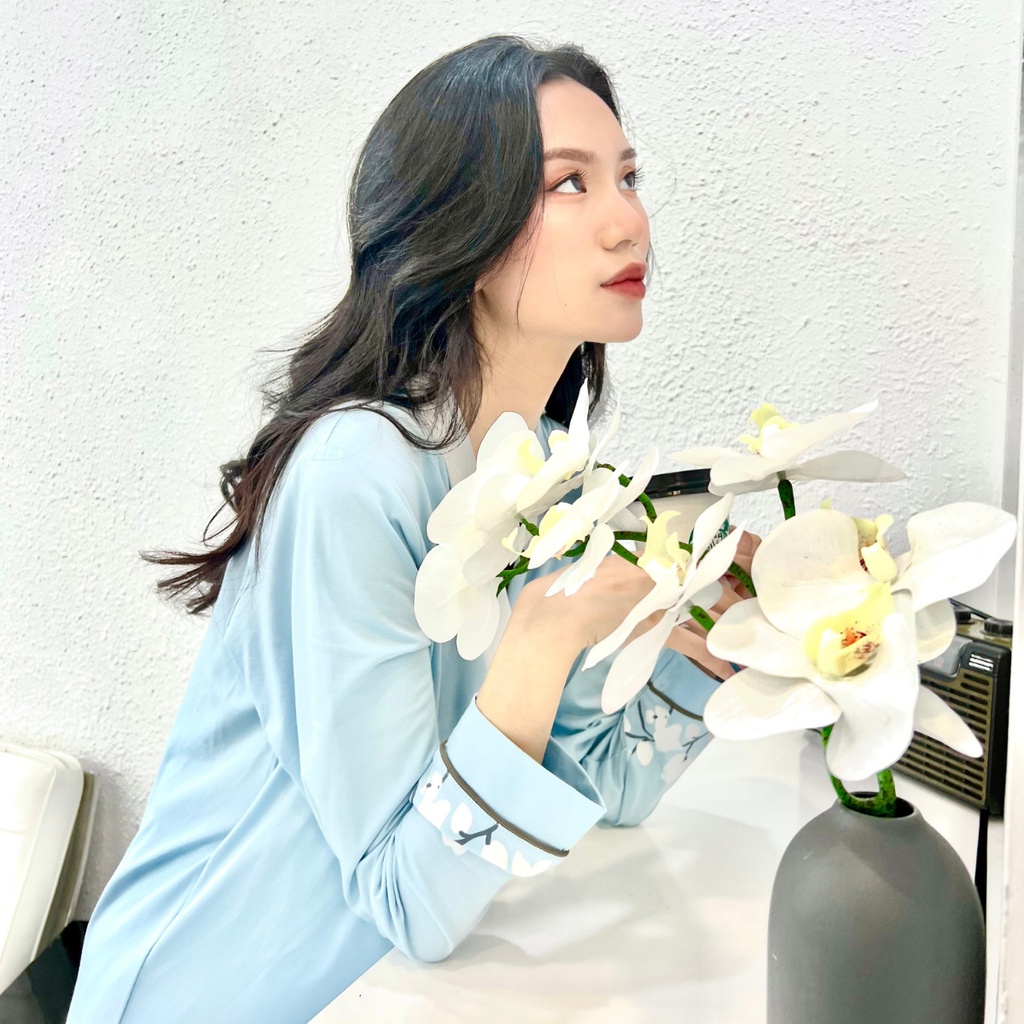 Bộ Kimono Anh Đào - bộ đồ bầu và sau sinh vicose mềm xuân hè Snugg SNU2116