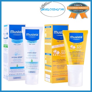Kem Dưỡng Da Hydra Bebe Facial Cream Và Kem Chống Nắng Cho Trẻ Sơ Sinh,Trẻ Nhỏ SPF 50+ MUSTELA  40ml