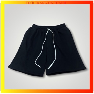 Quần Short trơn 2 màu Đen - Xám nỉ da cá
