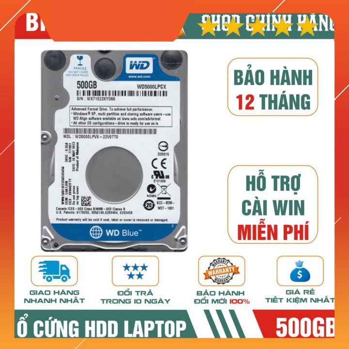 Ổ cứng laptop 2.5" HDD 500GB/1TB Western, Seagate, Hitachi,Toshiba - Bảo hành 1 năm!!!