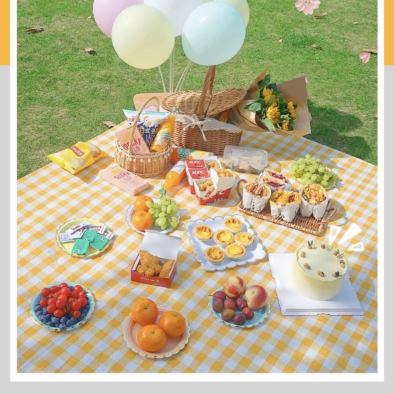 Thảm picnic, thảm trải dã ngoại chống thấm nước, thảm decor trang trí chụp ảnh gấp gọn