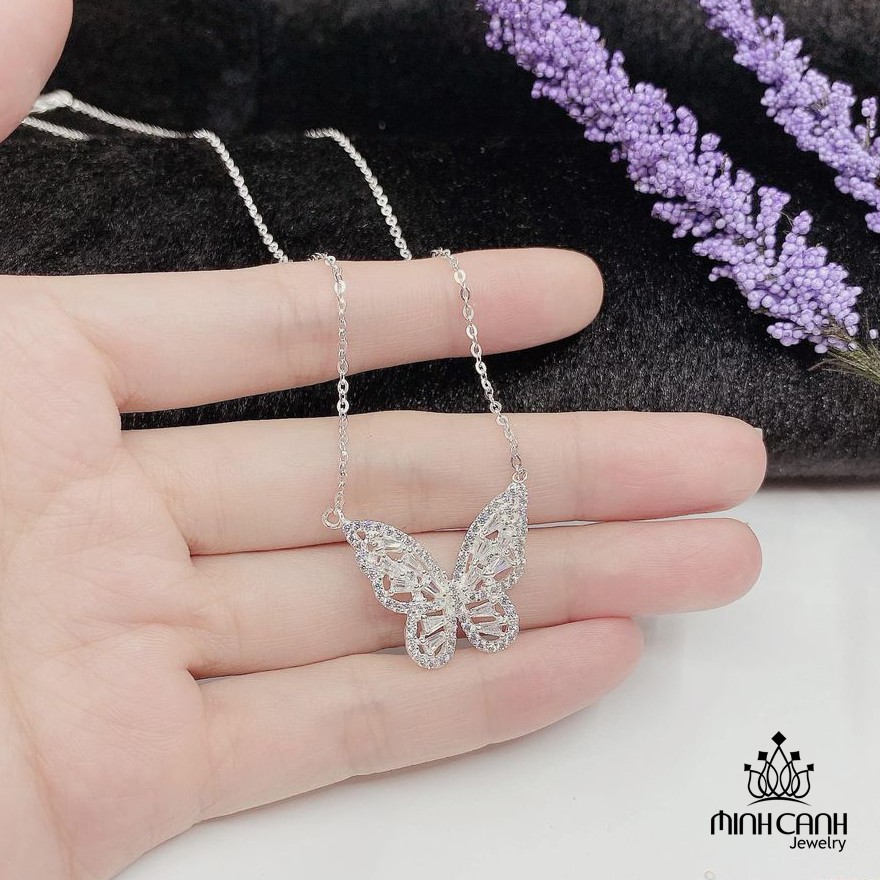Dây Chuyền Bạc Hình Con Bướm Đính Đá - Minh Canh Jewelry
