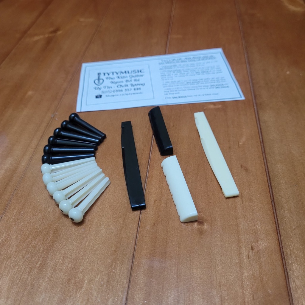 Combo phụ kiện đàn guitar Ngựa Lược &amp; 6 Chốt Dây Đàn TYTYmusic