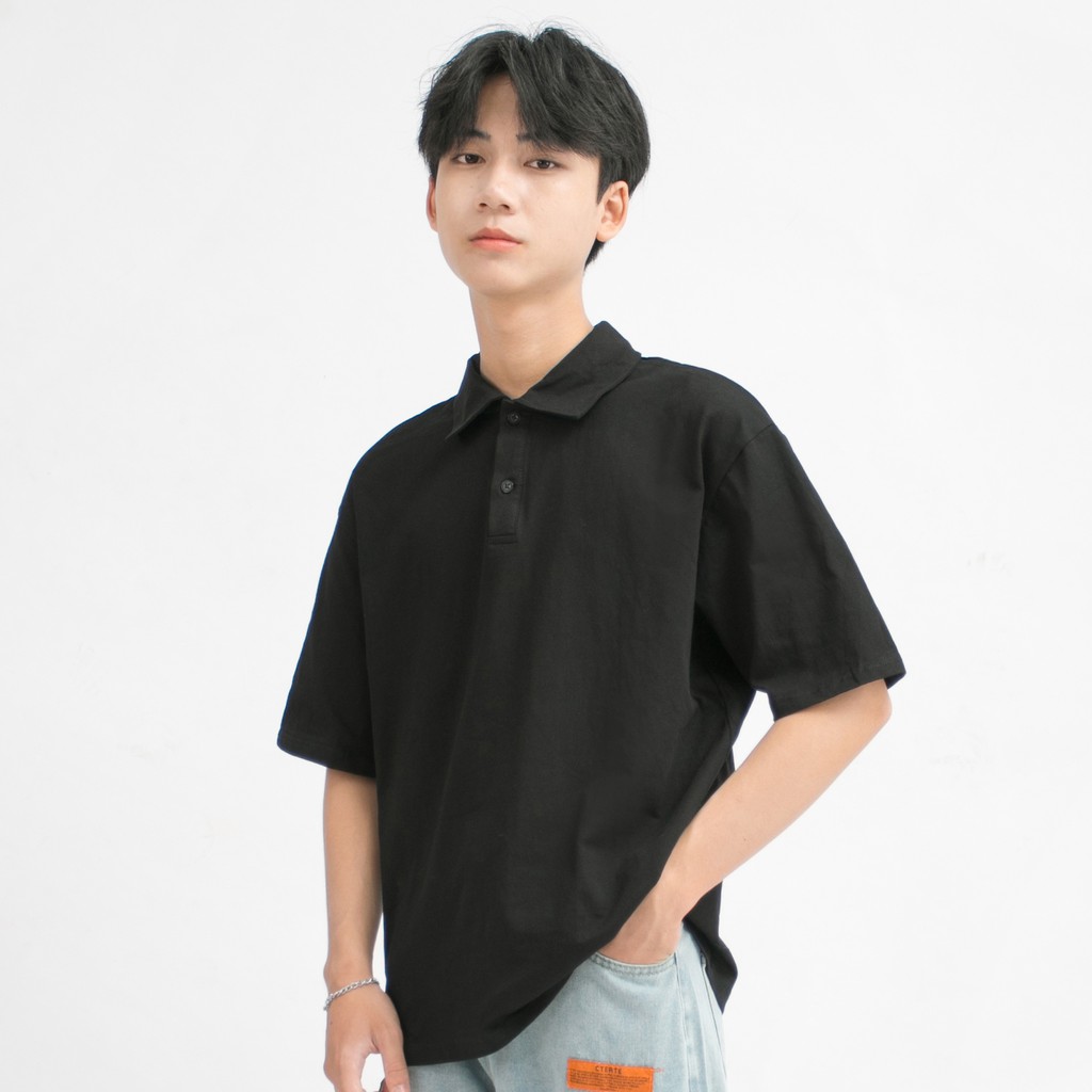 Áo Phông Polo Nam MANDO Tay Lỡ Có Cổ Vải Cotton Gân Cao Cấp Nhiều Màu Form Rộng Basic Unisex Thời Trang Hàn Quốc PDN118