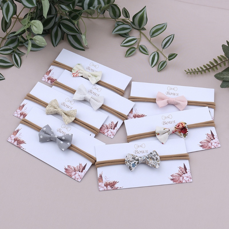 Băng Đô Cotton Mềm Co Giãn In Họa Tiết Thắt Nơ Thời Trang Cho Bé Gái Sơ Sinh
