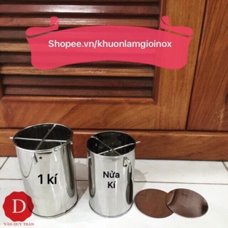 Combo 2 khuôn inox làm giò 1 kg, nửa kg