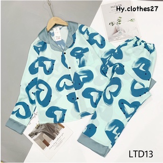 BỘ LỤA CỔ SEN TAY DÀI mango có size / pyjama mặc nhà