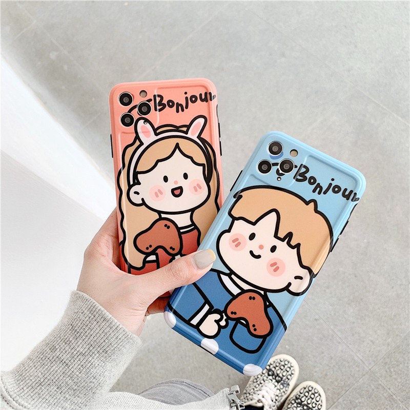 Ốp lưng iphone Bonjour IMD dày dặn viền nổi 5/5s/6/6plus/6s/6splus/7/7plus/8/8plus/x/xr/xs/11/12/pro/max/plus/promax | BigBuy360 - bigbuy360.vn