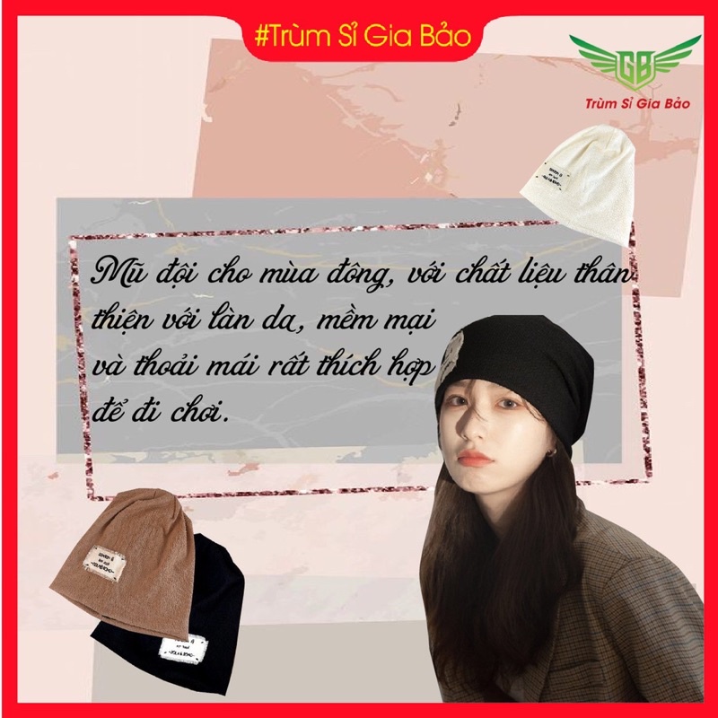 Mũ len trùm đầu nữ mùa đông thời trang Hàn Quốc cá tính, nón beanie unisex đẹp nhiều màu sắc