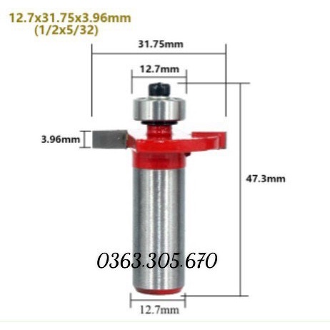 Mũi Phay gỗ Favi Cuốc rãnh 2 cánh , CỐT 6.35mm - 12.7mm