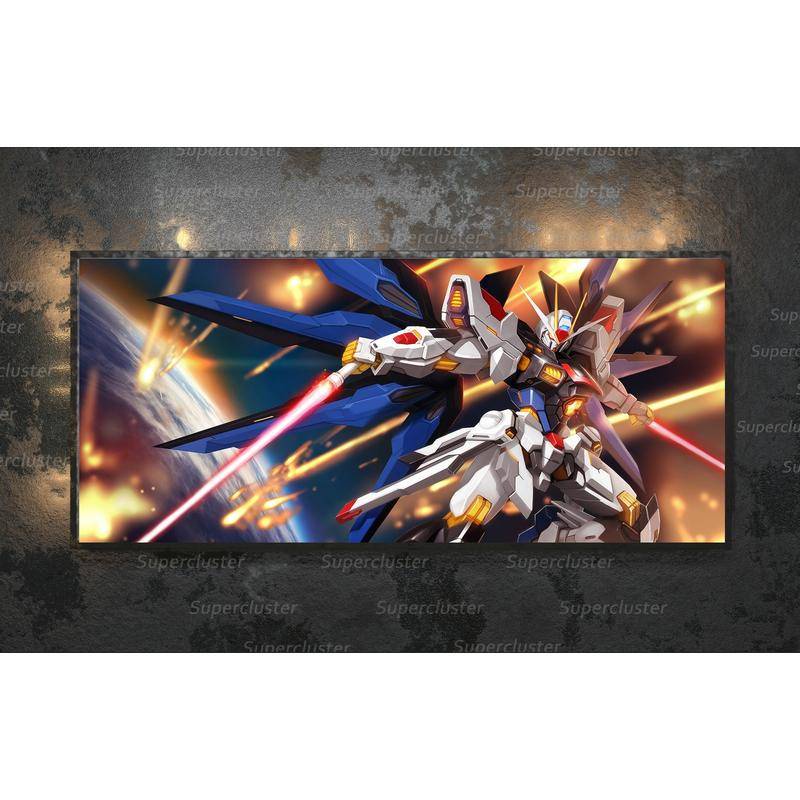 Tranh Vải Bạt Treo Tường In Hình Gundam Trang Trí Nhà Cửa
