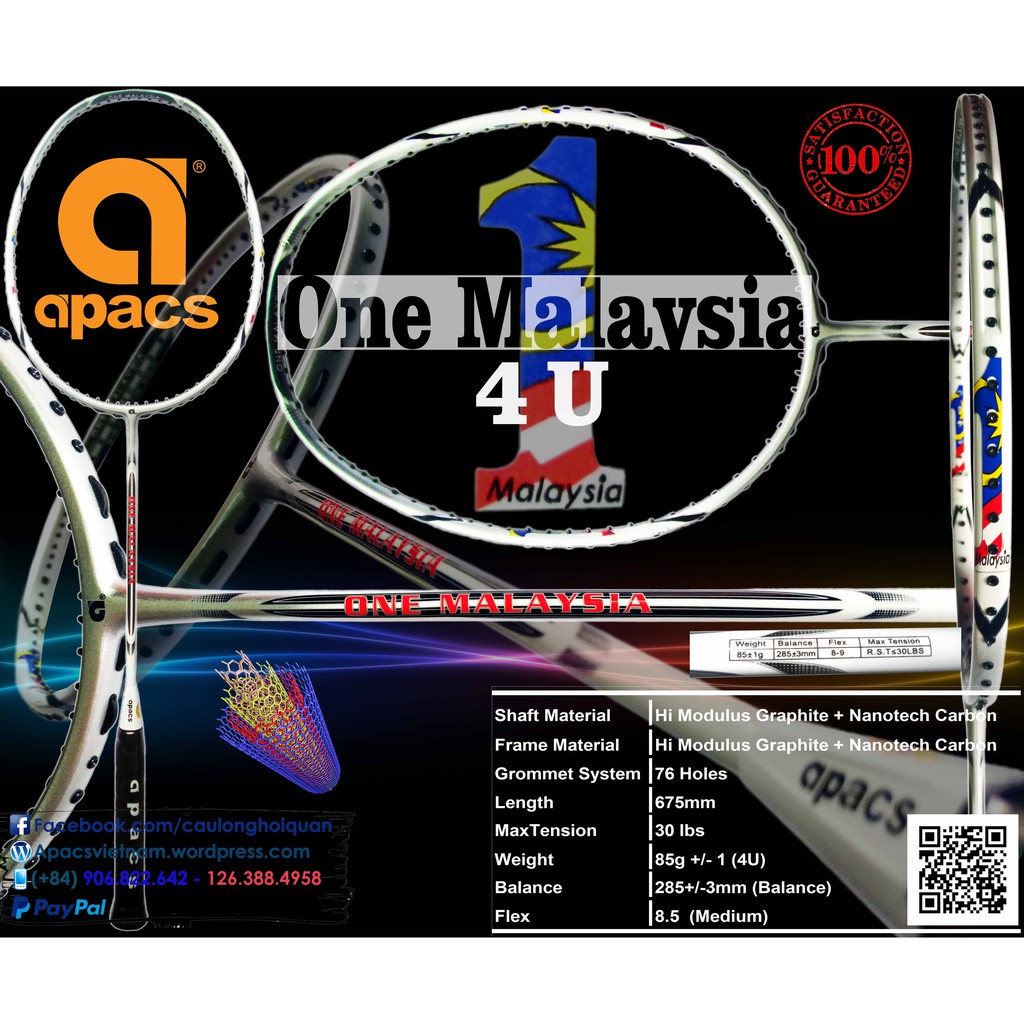 Vợt cầu lông Apacs One Malaysia - 4U - No.01 Malaysia