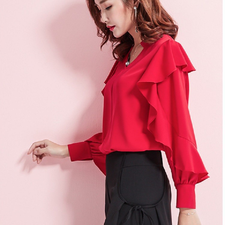 A18055 - Áo chiffon nữ dài tay cao cấp hàng nhập