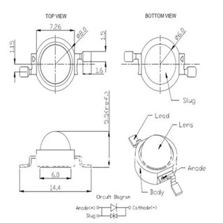 Led Luxeon Chip Epistar Nhiều Màu Sắc