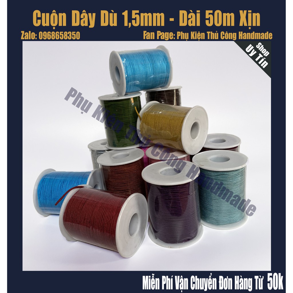 Cuộn dây dù 1,5mm - dài 50m rất nhiều màu sắc