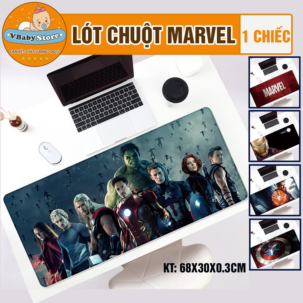 Miếng lót chuột cỡ lớn hoạ tiết siêu anh hùng Marvel sắc nét chống trơn trượt