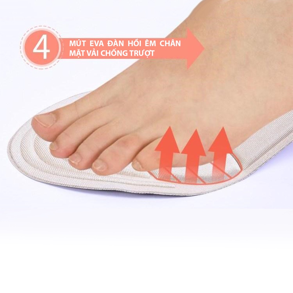 Miếng lót giày cao gót 4D chống rộng, giúp giảm size cho giày bị rộng và đệm êm bàn chân - PK11