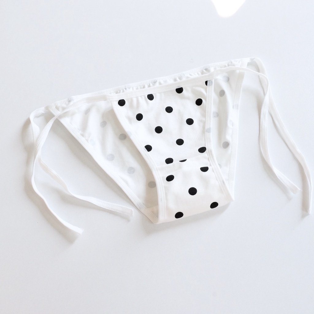 Quần lót nữ COTTON ren nơ chấm bi thấm hút thoáng khí Lolita sexy freesize hông 78-95cm M26