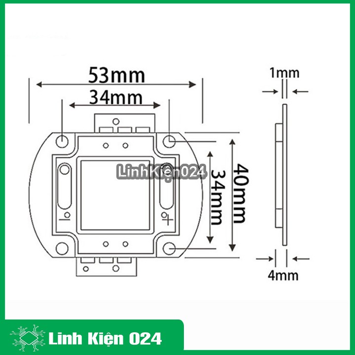 Led Công Suất 50W Vàng Ấm 12VDC