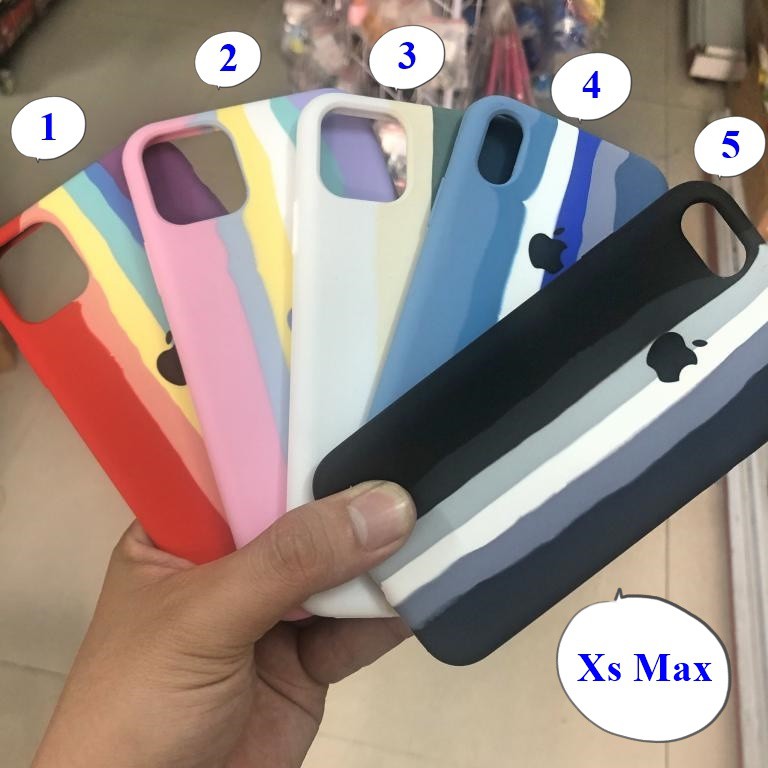 Ốp Lưng iPhone Xs Max Chống Bẩn Cầu Vồng 7 Màu