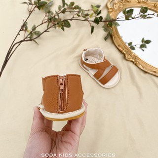 (ảnh thật) Sandal da quai chéo
