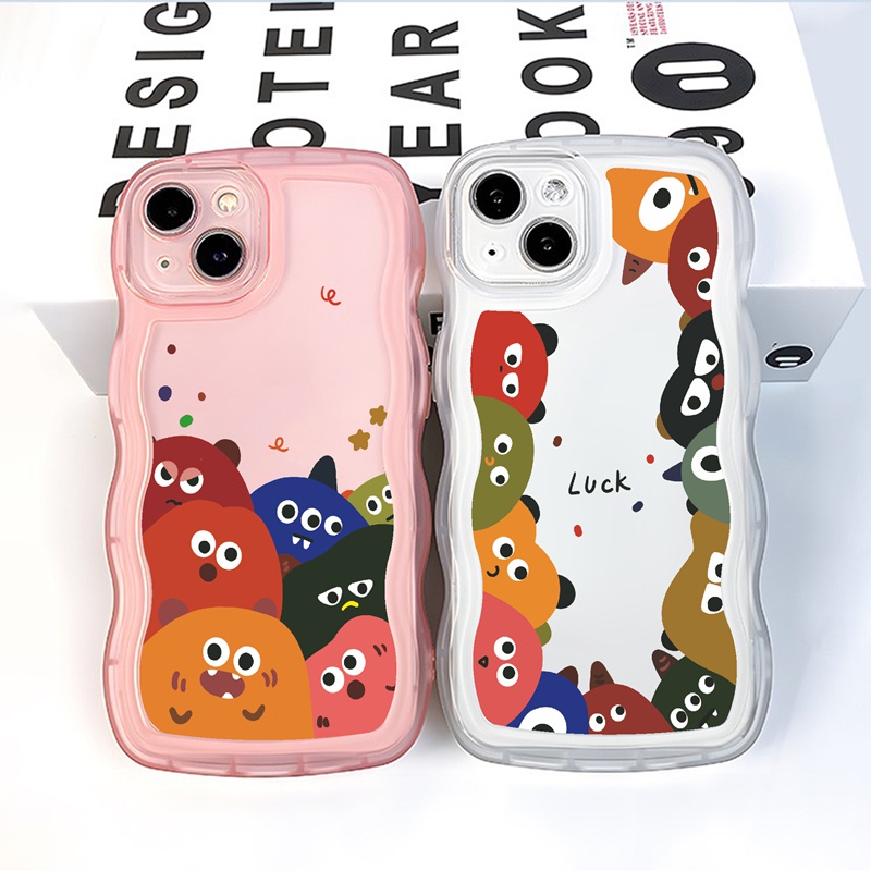 Suntaiho Ốp lưng iphone  Ốp điện thoại  trong suốt họa tiết quái vật hoạt hình thích hợp cho iPhone 11 12 13 Pro XS XR 7 8 Plus