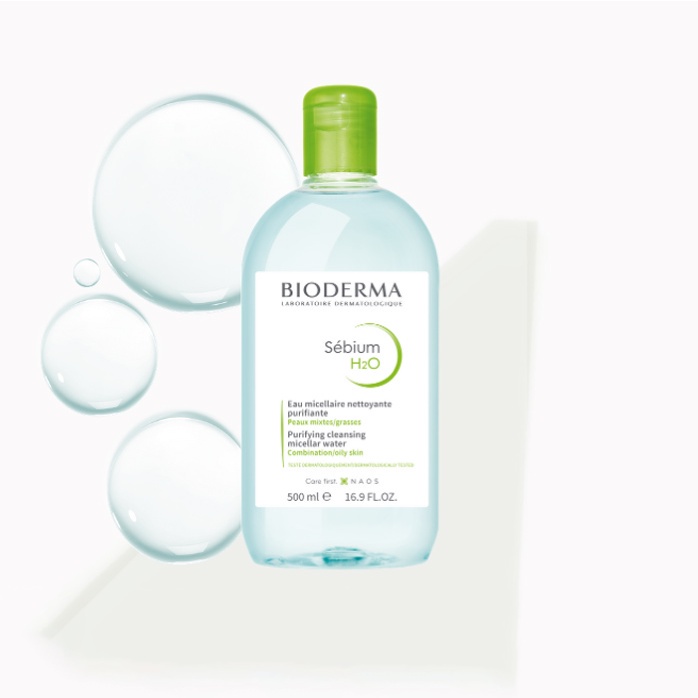 Dung dịch làm sạch và tẩy trang công nghệ Micellar Bioderma Sebium H2O dành cho da hỗ hợp đến da dầu 100/250/500ml