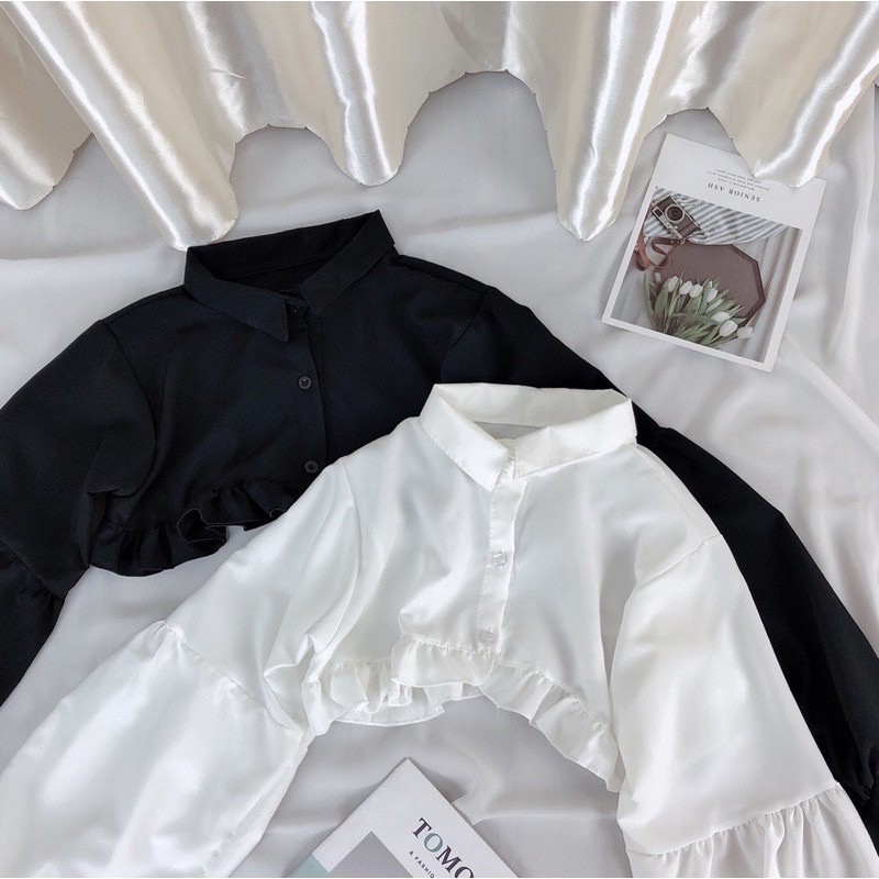 Áo sơ mi croptop khoác
