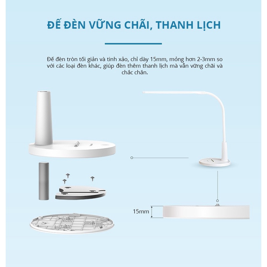 Đèn Bàn Sạc Panasonic HHGLT0346L19 5W - độ sáng 10-100%, Led Đổi màu, cổng sạc USB, Tích hợp đế đựng điện thoại tiện lợi