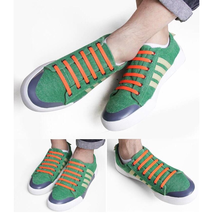 Set 12 Dây Giày Thể Thao Bằng Cao Su Silicone Co Giãn Phối Ren An Toàn Nhanh Chóng Cho Người Lớn Và Trẻ Em