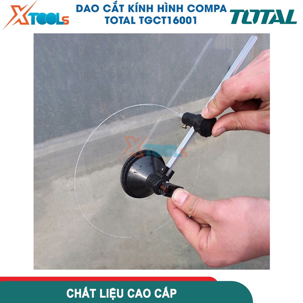 Dao cắt kiếng hình compa 600mm Total TGCT16001, dao cắt 6pcs YG6X, cốc hút cao su, thước đo kim loại[CHÍNH HÃNG][XTOOLS]