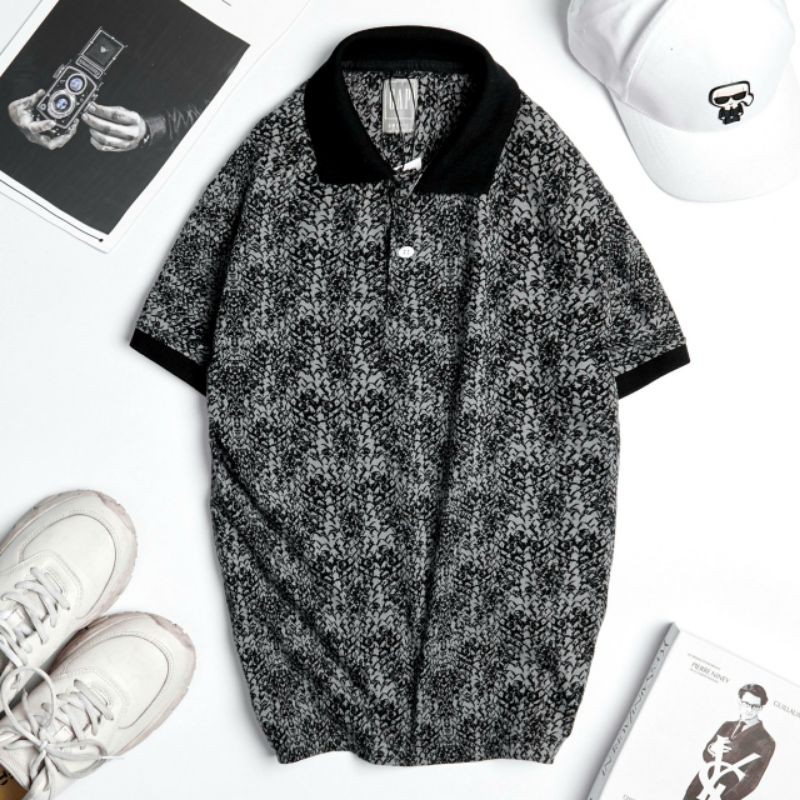 Áo thun nam polo ngắn tay cổ bẻ cotton 100% in trẻ trung thoáng mát nổi