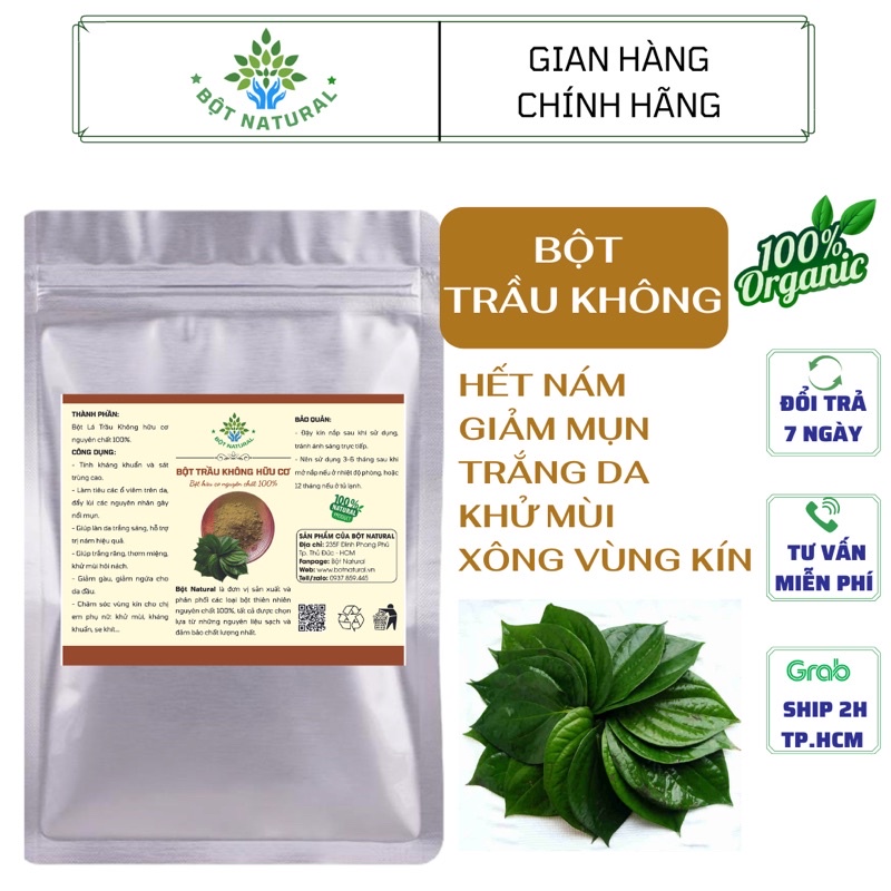 Bột lá trầu không nguyên chất 100% - giảm mụn, mờ nám, trắng da, xông vùng kín | Bột Natural