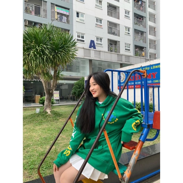 [sẵn] Áo Hoodie Form Rộng Xanh Rêu APPALLED PQK [nam nữ mặc ] | BigBuy360 - bigbuy360.vn