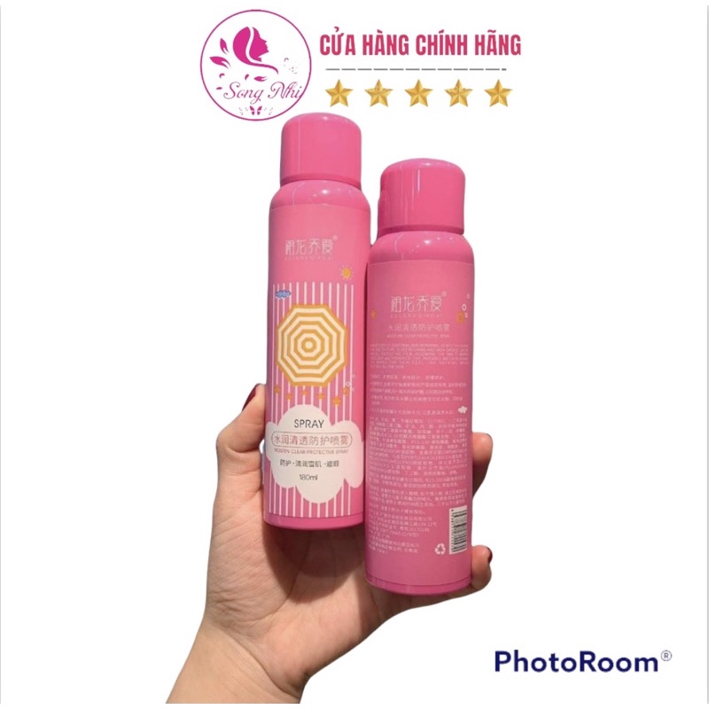 ❤Xịt chống nắng Zulong hồng 180ml❤️