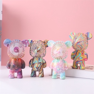 Quạt cầm tay mini hình gấu bearbrick hoạt hình siêu dễ thương