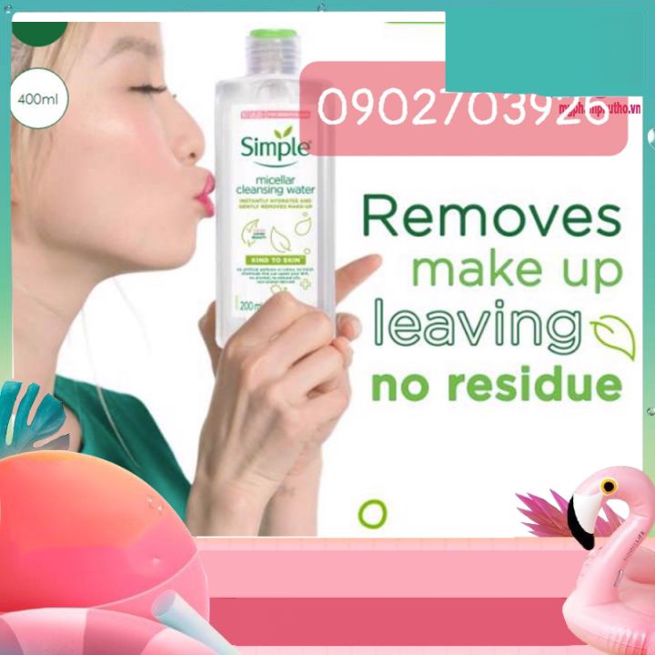 NƯỚC TẨY TRANG SIMPLE 200ML-tẩy sạch lớp trang điểm bụi bẩn -sạch sâu lỗ chân lông-giúp da thông thoáng không nhờn rít